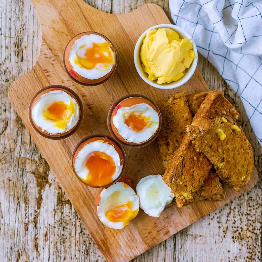 Air Fryer Boiled Eggs - Hungry Healthy Happy