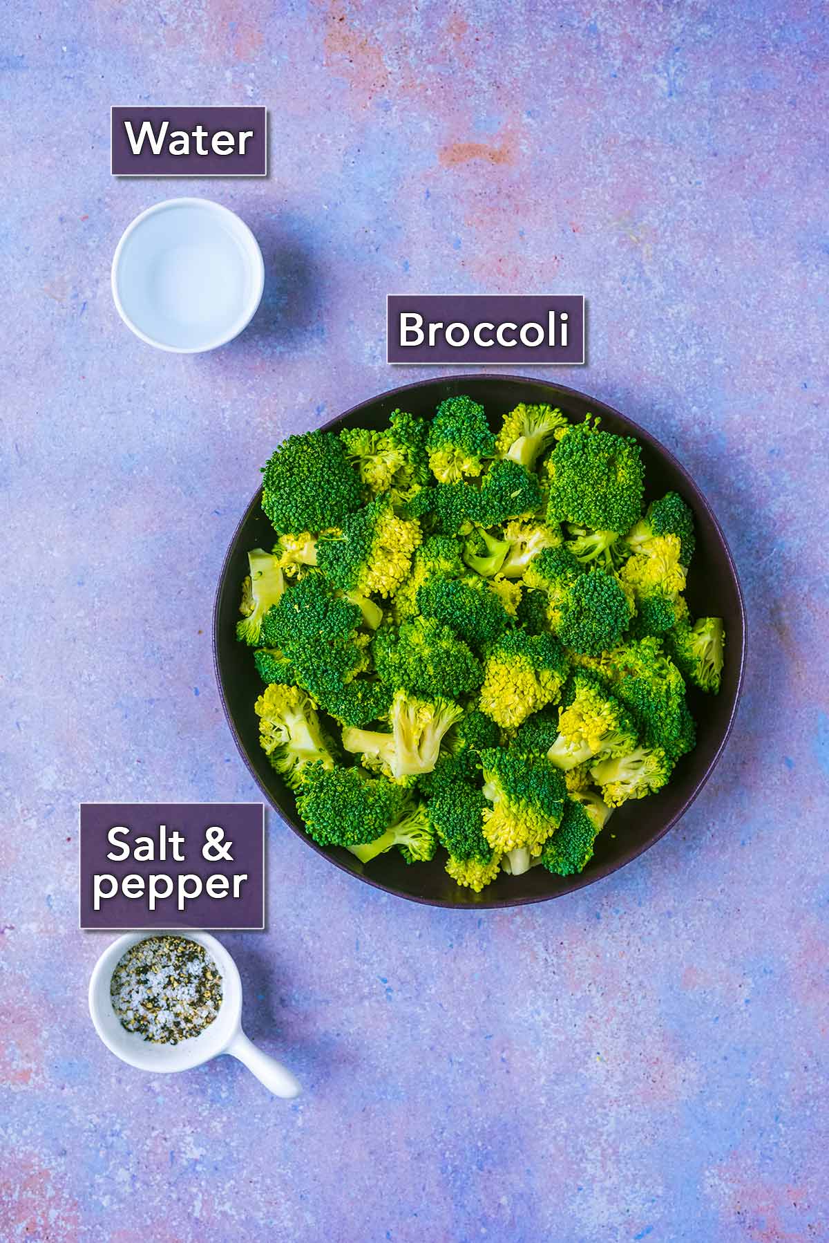 All the ingredients needed for this recipe with text overlay labels.