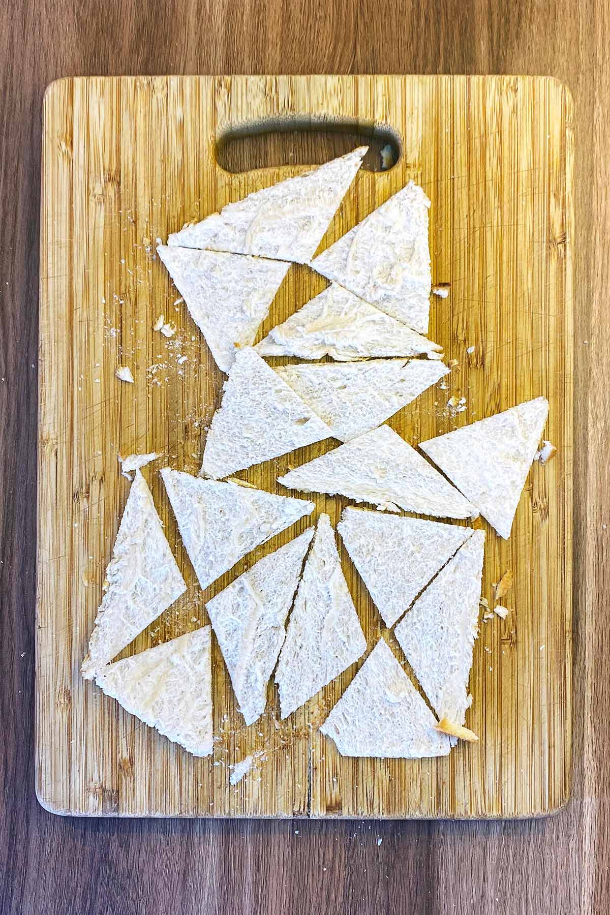 The slices cut into triangles.