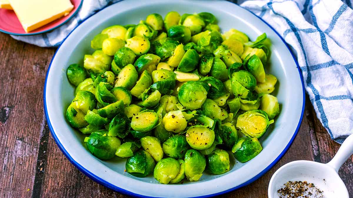 Microwave Brussels Sprouts - Hungry Healthy Happy