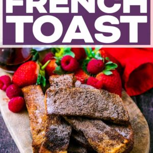 Air Fryer French Toast with a text title overlay.