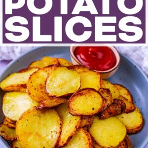 Air Fryer Potato Slices with a text title overlay.