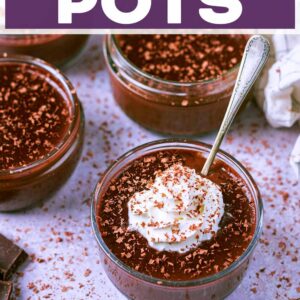 Chocolate pots with a text title overlay.