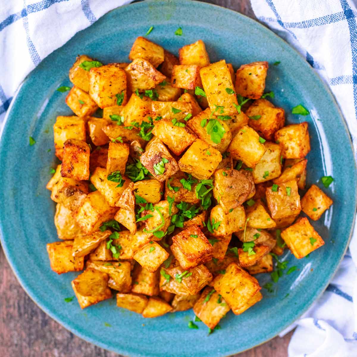 Air Fryer Diced Potatoes - Hungry Healthy Happy