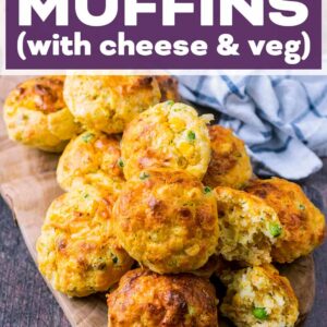 Savoury muffins with a text title overlay.