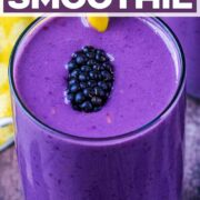 Blackberry smoothie with a text title overlay.