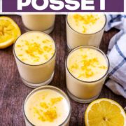 Lemon posset with a text title overlay.