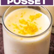 Lemon posset with a text title overlay.
