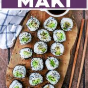 Avocado Maki with a text title overlay.