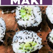 Avocado Maki with a text title overlay.