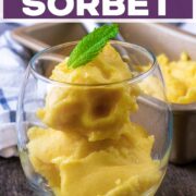 Mango Sorbet with a text title overlay.