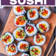 Rainbow Sushi with a text title overlay.