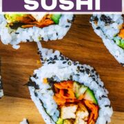 Vegan Sushi with a text title overlay.