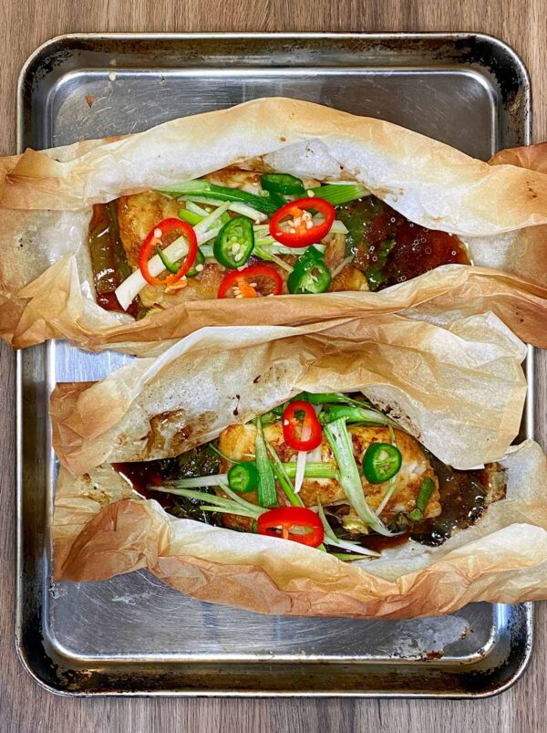 Baked Fish Parcels - Hungry Healthy Happy