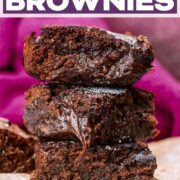 Air fryer chocolate brownies with a text title overlay.