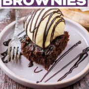 Air fryer chocolate brownies with a text title overlay.