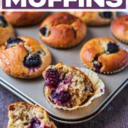Blackberry Muffins with a text title overlay.