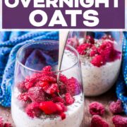 Kefir overnight oats with a text title overlay.