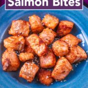 Air fryer salmon bites with a text title overlay.