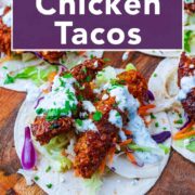Air Fryer Chicken Tacos with a text title overlay.
