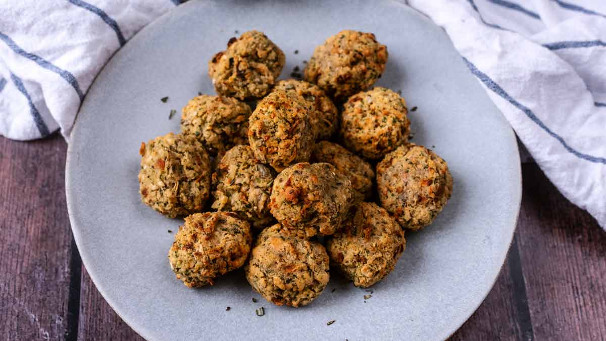 Air Fryer Stuffing Balls - Hungry Healthy Happy