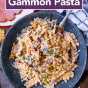 Leftover Gammon Pasta with a text title overlay.