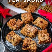 Mincemeat flapjacks with a text title overlay.