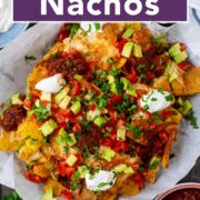 Air fryer nachos with a text title overlay.