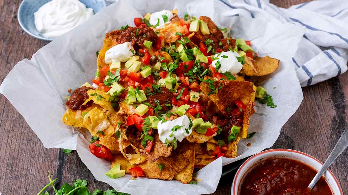 Air Fryer Nachos - Hungry Healthy Happy