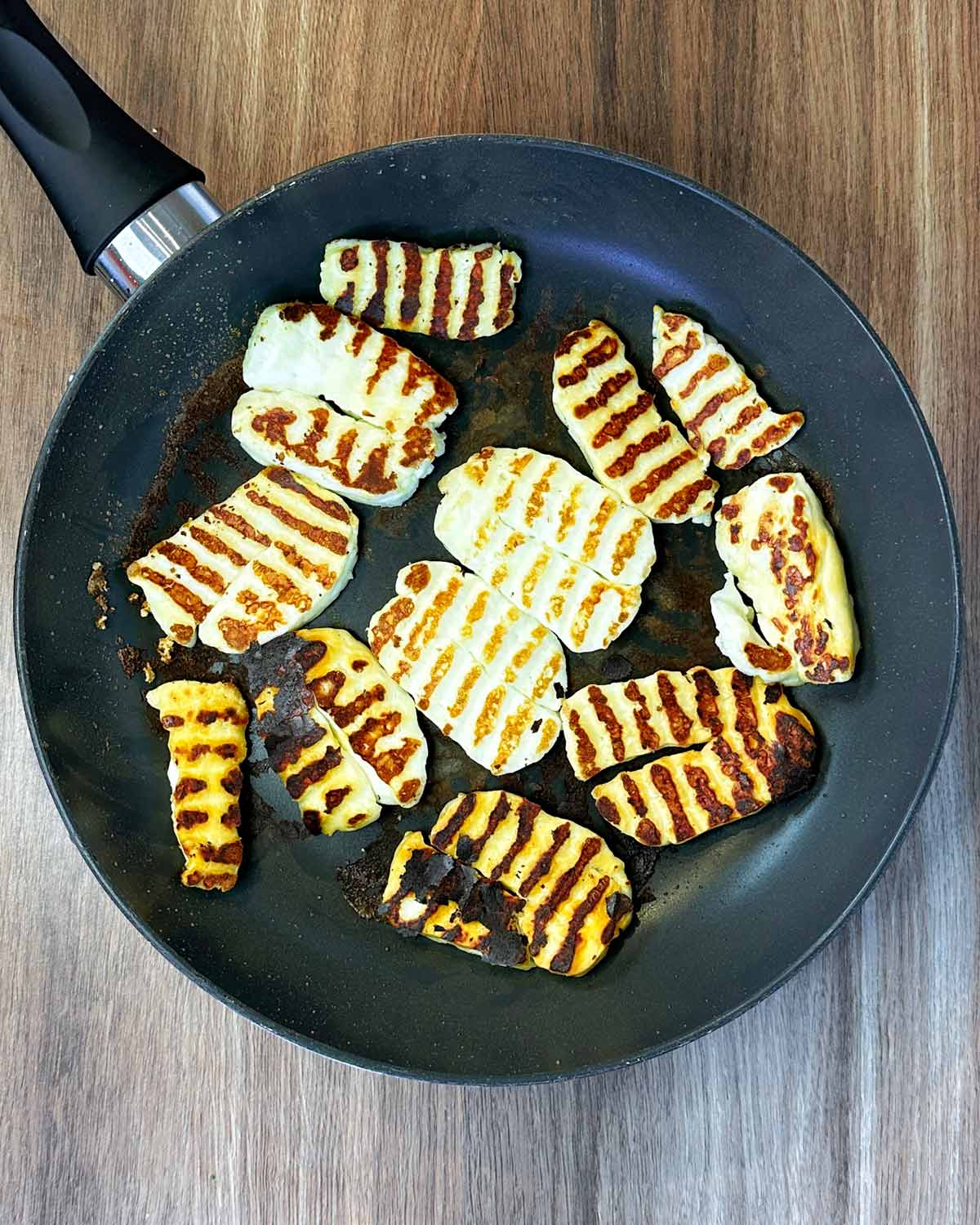 All the halloumi flipped over.