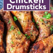 Air Fryer Chicken Drumsticks with a text title overlay.