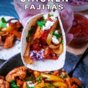 Air Fryer Chicken Fajitas with a text title overlay.