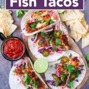 Air Fryer Fish Tacos with a text title overlay.