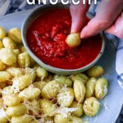 Air fryer gnocchi with a text title overlay.