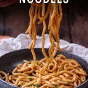 Chilli oil noodles with a text title overlay.