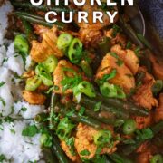 Chinese chicken curry with a text title overlay.