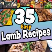 A collage of lamb recipes with a text title overlay.