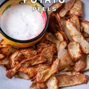 Air Fryer Potato Peels with a text title overlay.