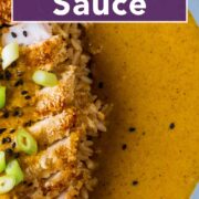 Katsu curry sauce with a text title overlay.