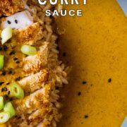 Katsu curry sauce with a text title overlay.