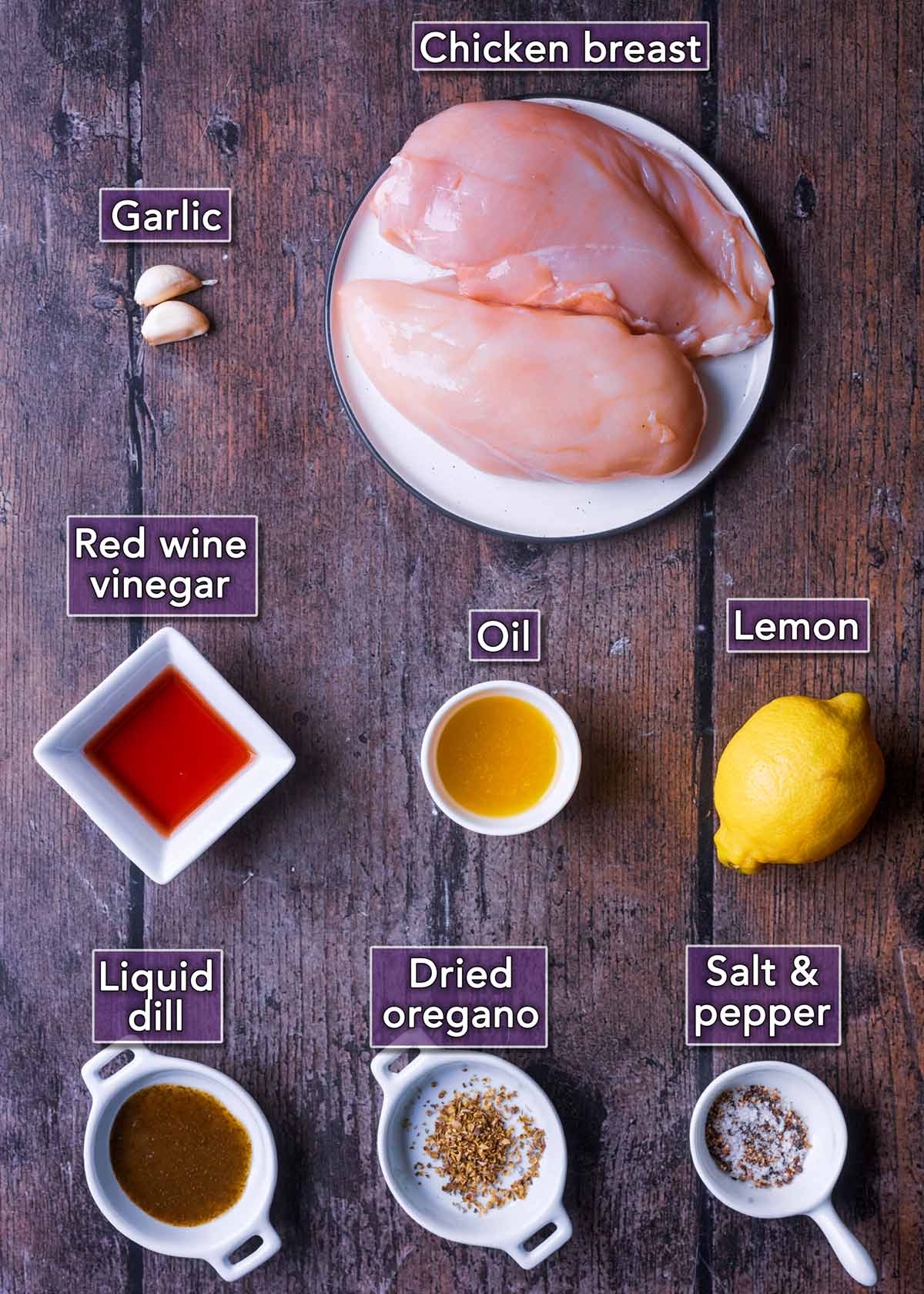All the ingredients needed to make this recipe each with a ext overlay label.