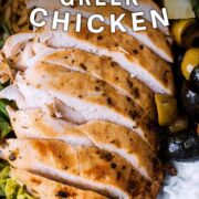 Air Fryer Greek Chicken with a text title overlay.