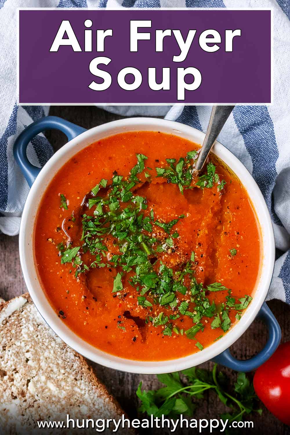 View of Air Fryer Soup - Hungry Healthy Happy