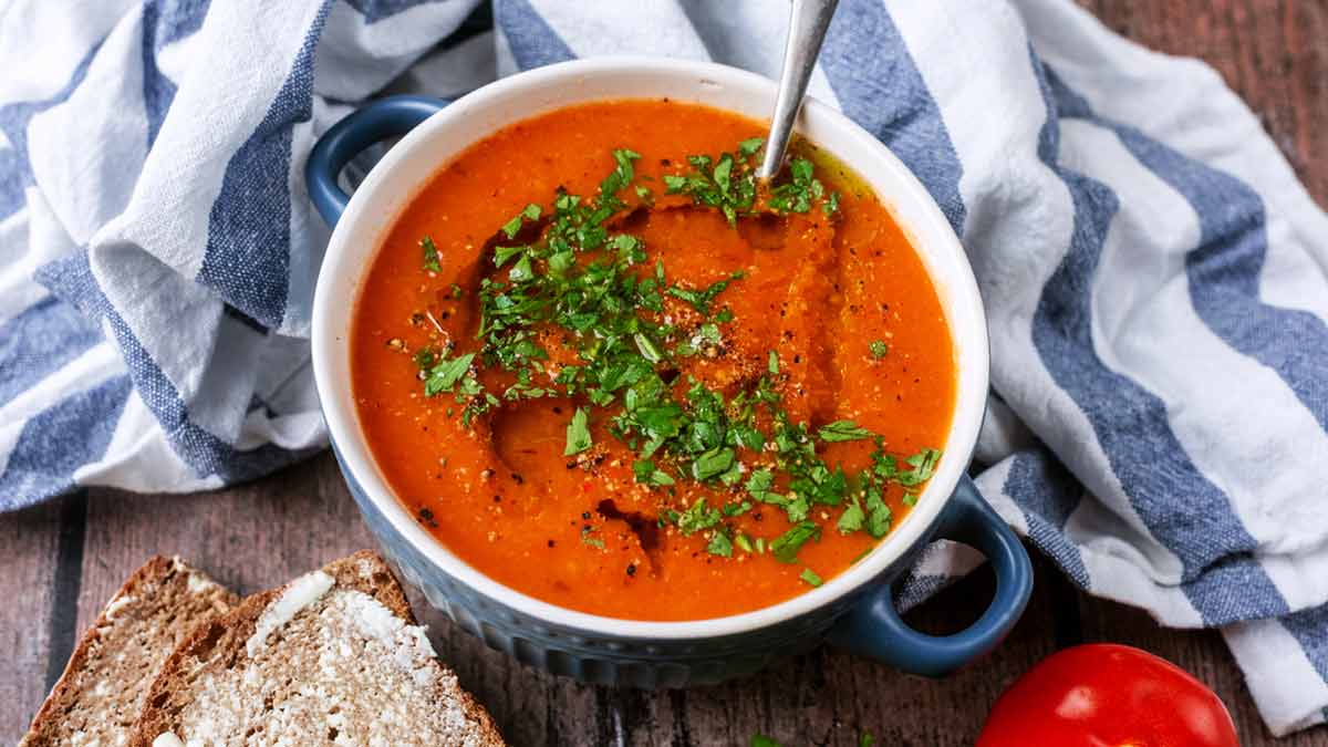 View of Air Fryer Soup - Hungry Healthy Happy