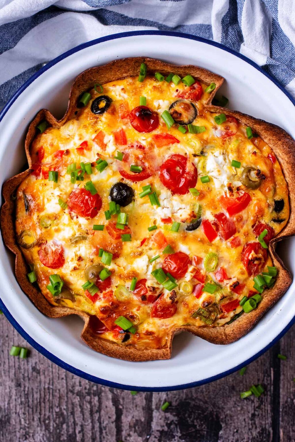 Baked Egg Tortilla (Tortilla Quiche) - Hungry Healthy Happy