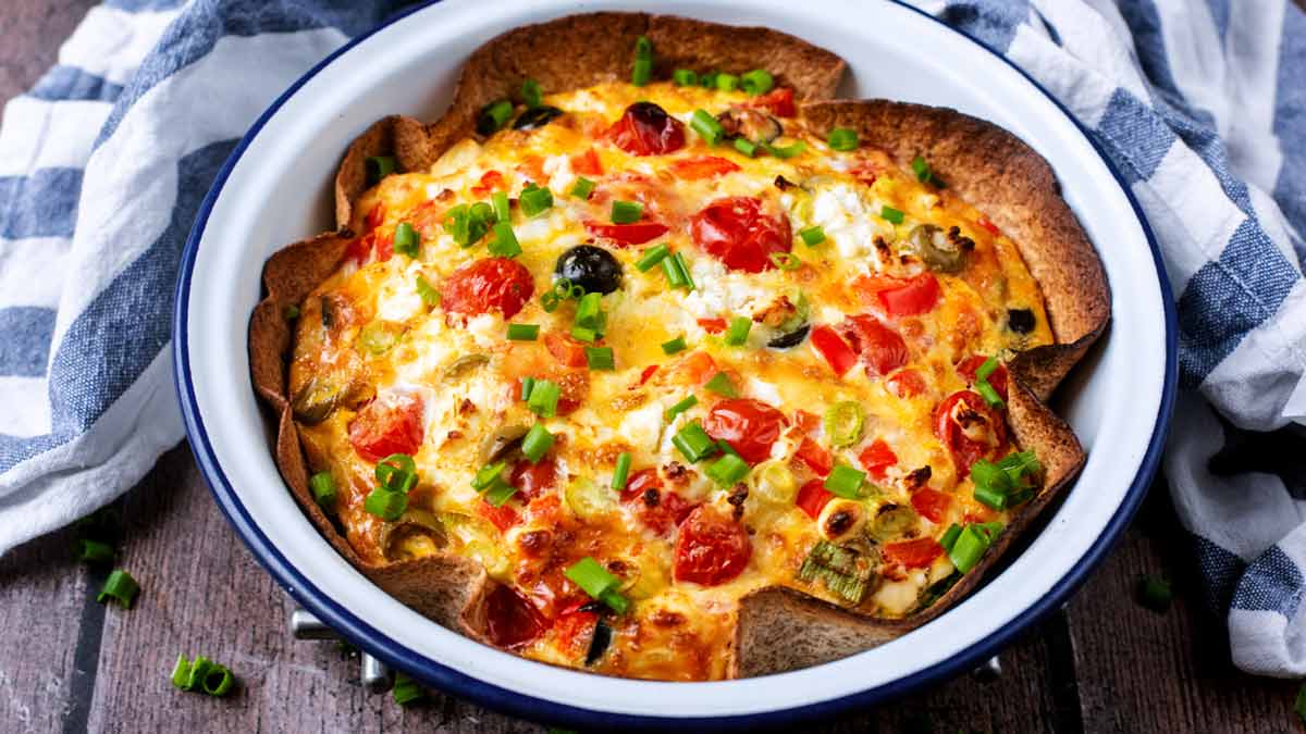 Baked Egg Tortilla (Tortilla Quiche) - Hungry Healthy Happy