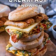 Meal Prep Breakfast Sandwiches with a text title overlay.