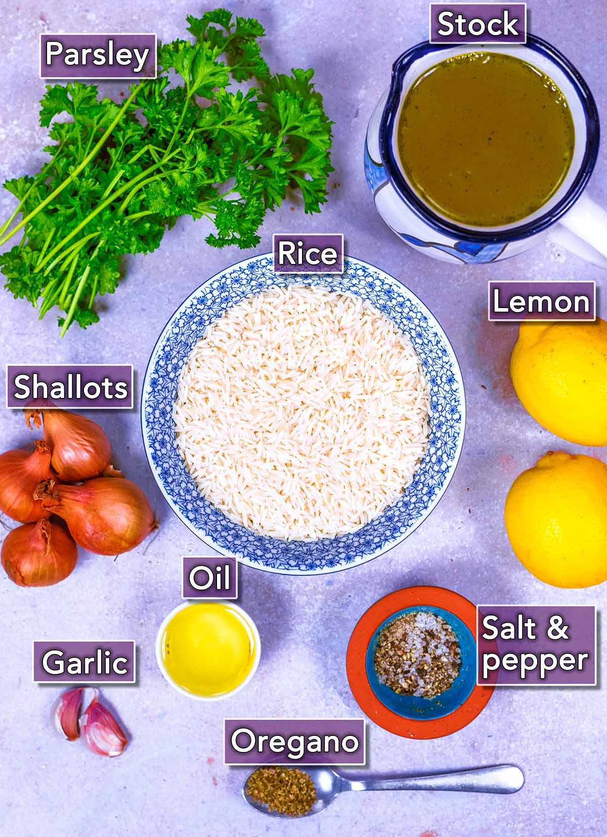 All the ingredients needed to make this recipe with text overlay labels.