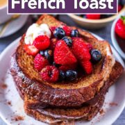 Healthy French toast with a text title overlay.