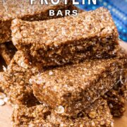 Homemade protein bars with a text title overlay.